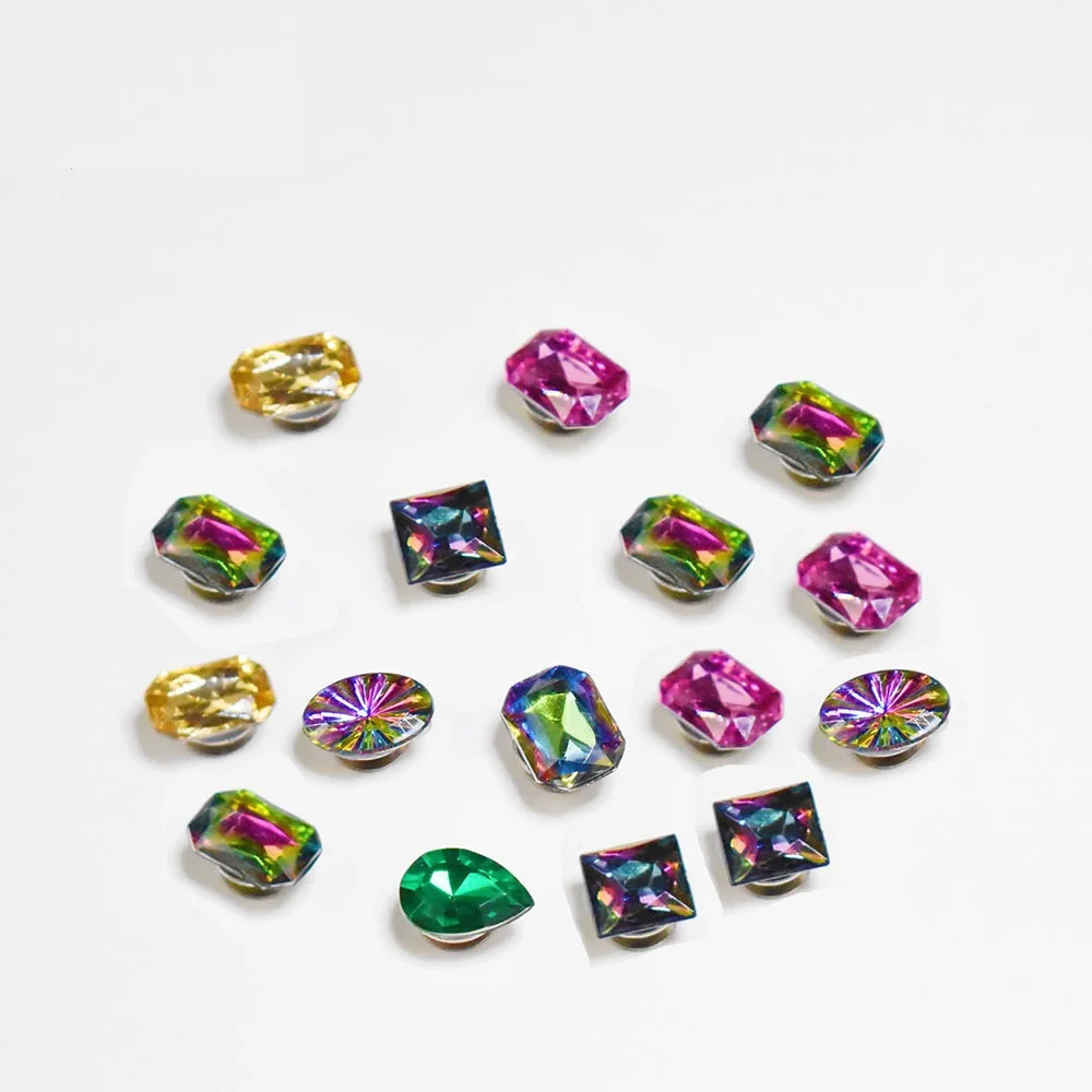 random 10pcs crystal kit hole shoes charms diamond jewel colorful Accessories for clogs shoe Decorations party child gifts