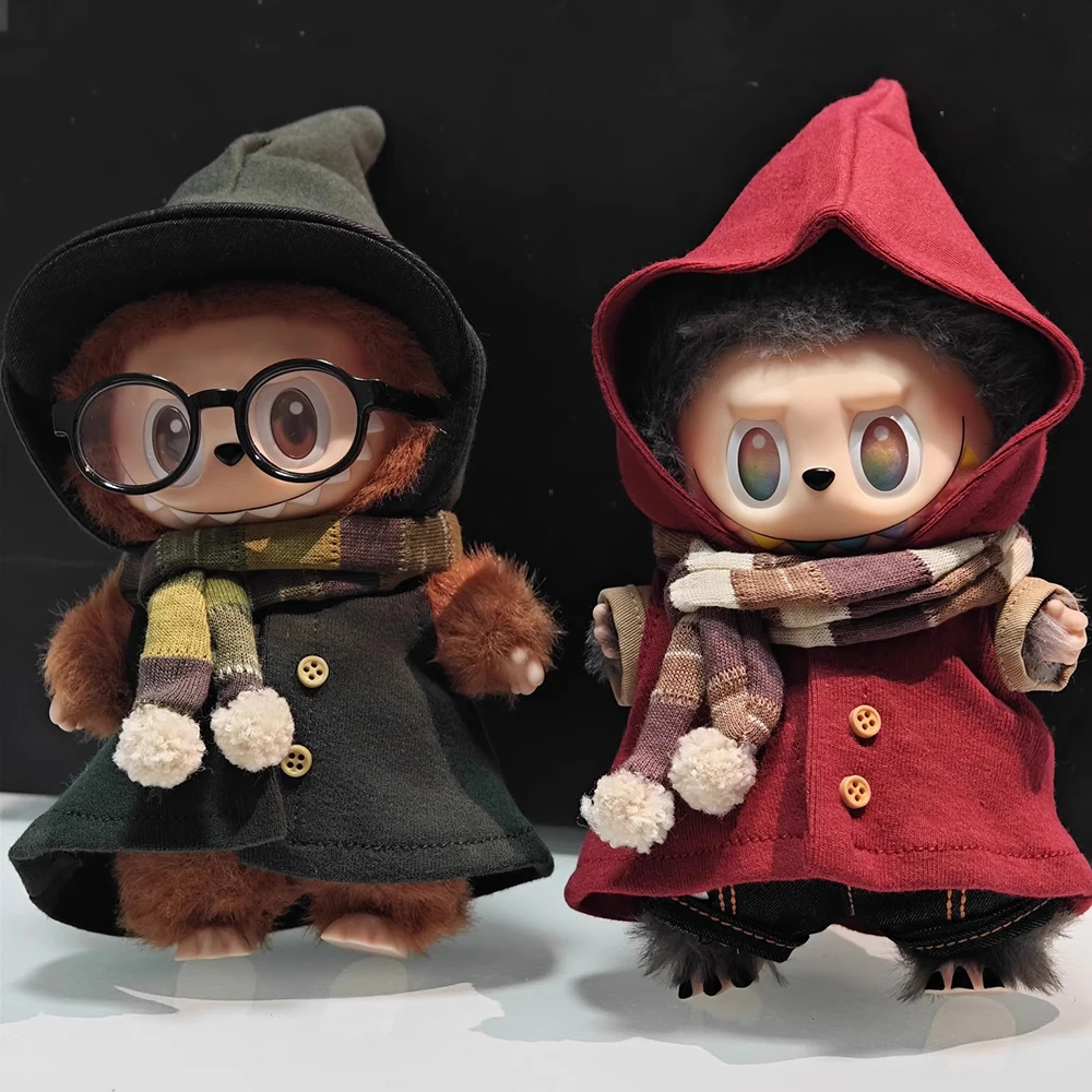 

Одежда для куклы Labubu 15/17 см, милая накидка, шарф, платье для кукол, аксессуары для сидения, подарок на Рождество, день рождения, игрушки