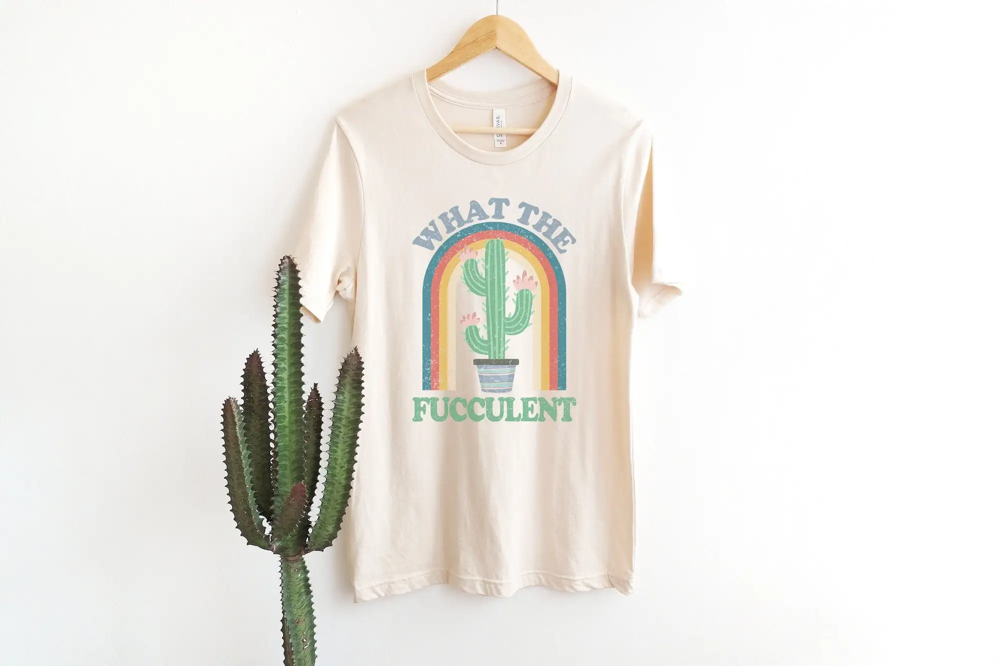 What The Fucculent Retro Vintage Vibe T Shirt Cute Funny Succulent Plant