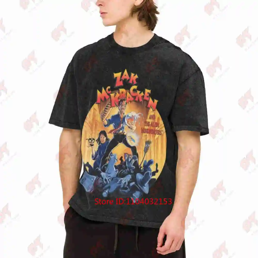 Zak McKracken Commodore C64 Vintage Video Game 80s90s Vintage Washed Tee Pure Cotton T-Shirt