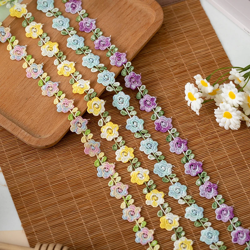 1meter Flower Ribbons Trim For Decorative Wedding Dress Diy Crafts Supplies Clothing Handmade Materials Needlework Lace Fabric