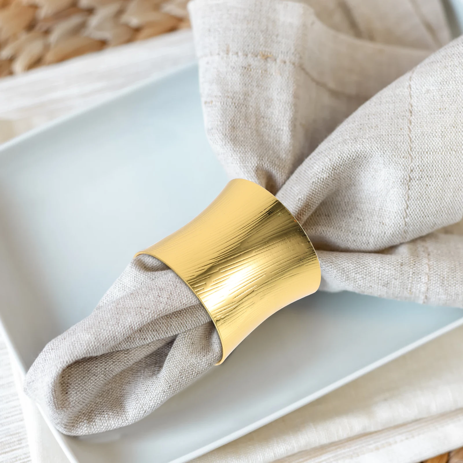 

6 Pcs Napkin Rings Metal Table Decoration for Weddings Dining Classic Style Suitable Hotels Western Restaurants