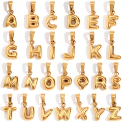 New ins Stainless Steel Mini Bubble Letter Charm For Women Girl Fashion 26 Letters A-Z Pendant Accessories DIY Jewelry Gift
