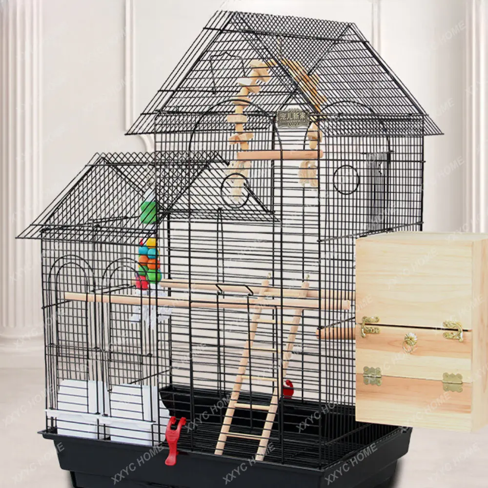 

Double Roof Villa Parrot Cage Luxury Breeding Group Bird Cage Xuanfeng Tiger Skin Peony Parrot Bird Cage Large