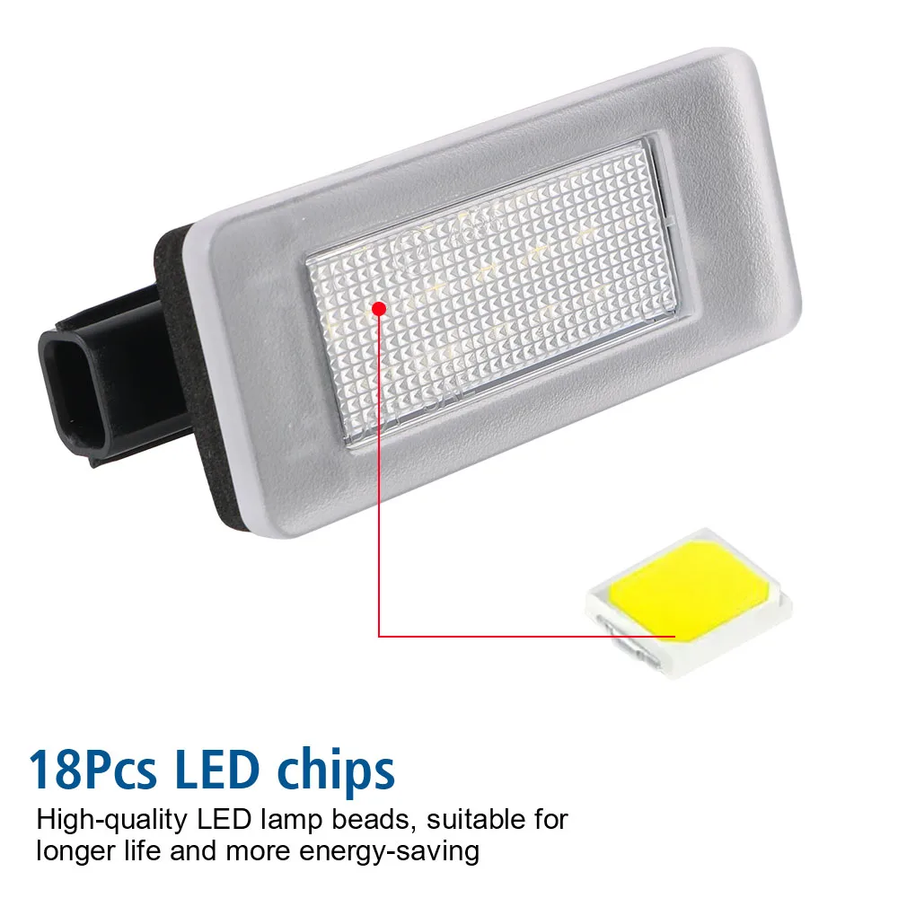Car License Number Plate Lights 2Pcs License Plate Light For NISSAN Serena C27 18SMD LED Auto Accessories image 3