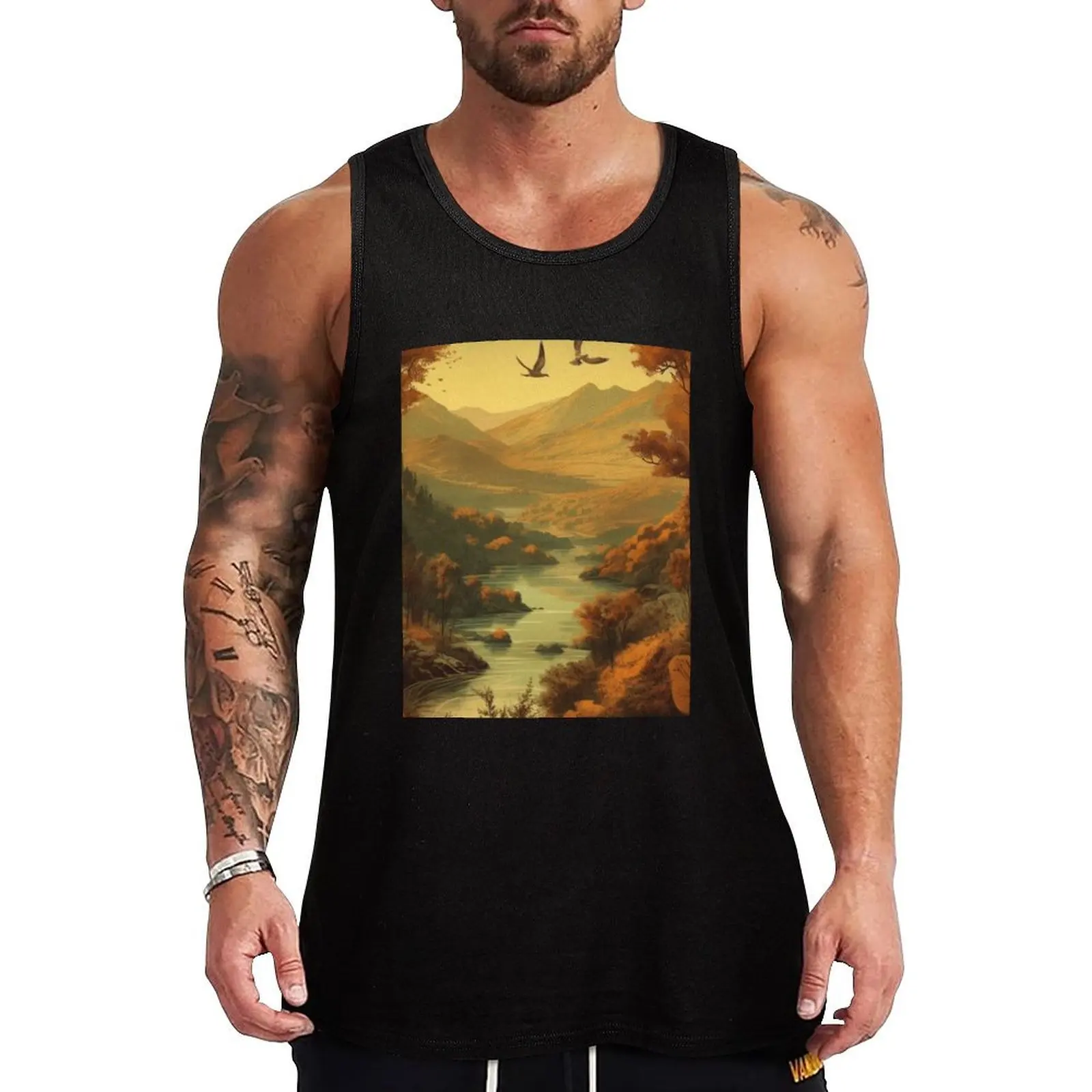 Autumn in Douro Valley Allegory Tank Top cute tops Men's sleeveless fitness clothing for men