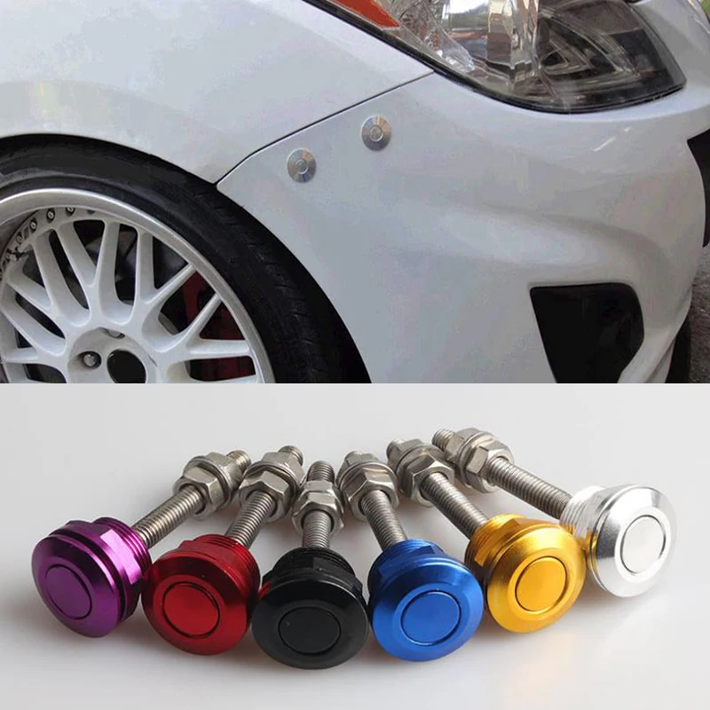 22mm Universal Car Push Button Bonnet Hood Pin Lock Clip Kit Universal Car Quick Release Latch Hoods Exterior Parts Accessories