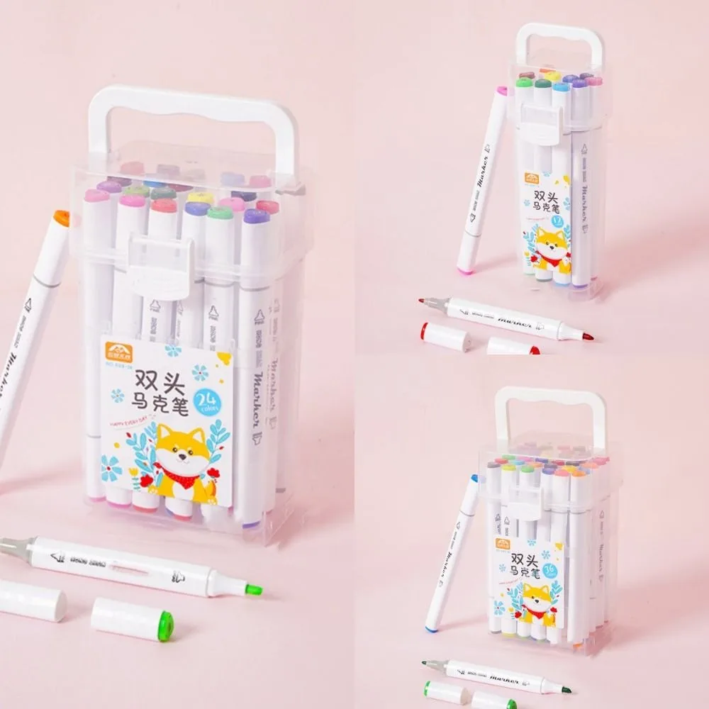 Water-based 12/24/36 Colors Marker Pens Non-toxic Double-ended Multicolor Markers Pens Set Drawing Graffiti
