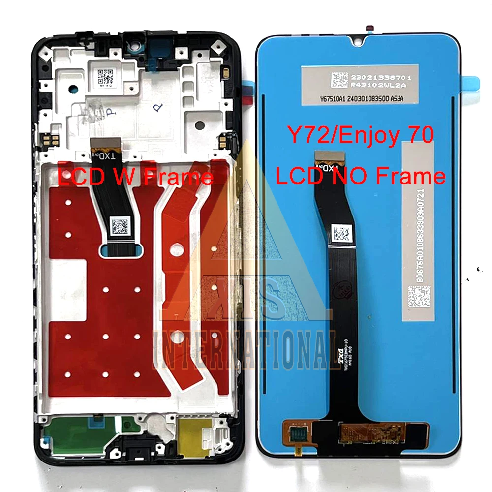 

6.75" Original For Huawei nova Y72 LCD Y72 Display Frame Touch Panel Digitizer For Huawei Enjoy 70 LCD FGD-AL00 Dispaly