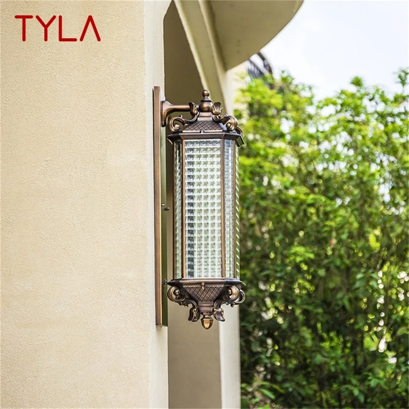 TYLA Outdoor Wall Lamp LED Classical Retro Luxury Light Sconces Waterproof IP65 Decorative for Home