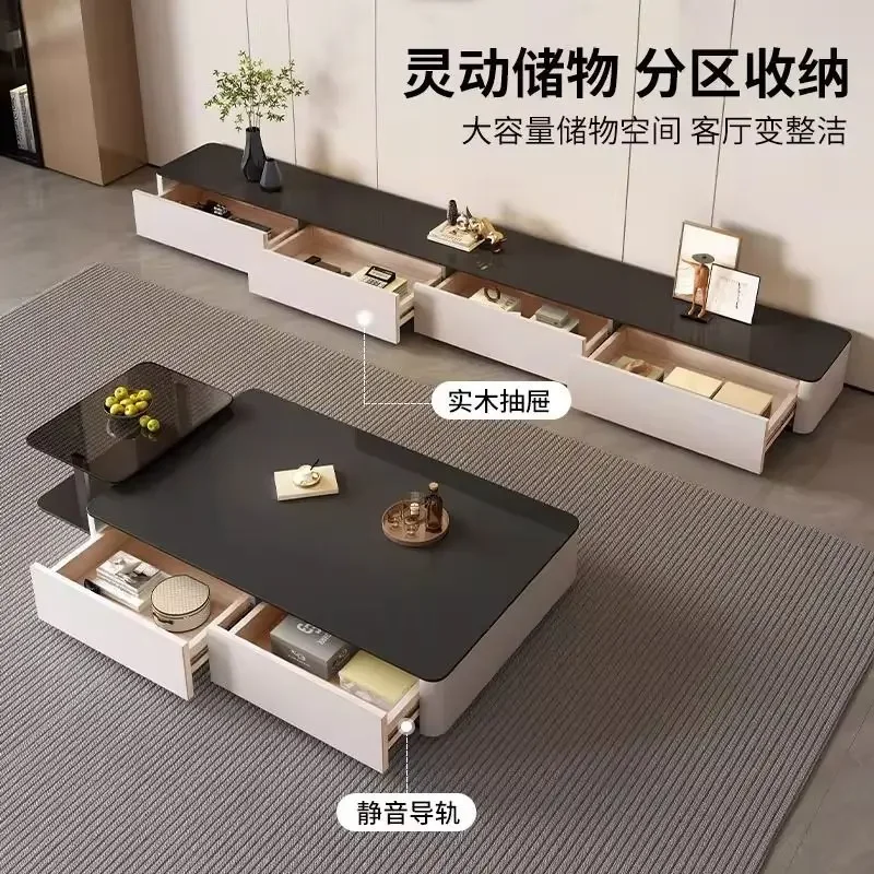 Living Room Home Coffee Table TVcabinet Combination Floating Modern TV Cabinet Tvstand House Furniture Tvconsoles Cabinet Luxury