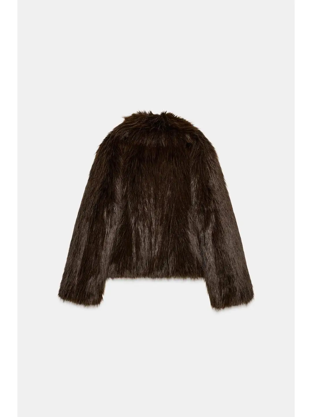 Abrigo con efecto de piel Artificial para mujer, chaqueta con cuello hacia abajo, prendas de vestir exteriores de Otoño Invierno, abrigo con cuello abatible Sli