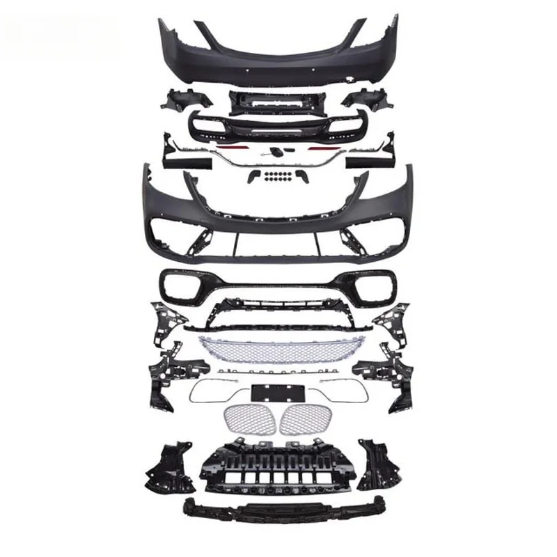 High Quality S450 S63 S65 Style Body Kit Bumper Grille Upgrade Fit For S Class W222 Exterior Tuning Parts
