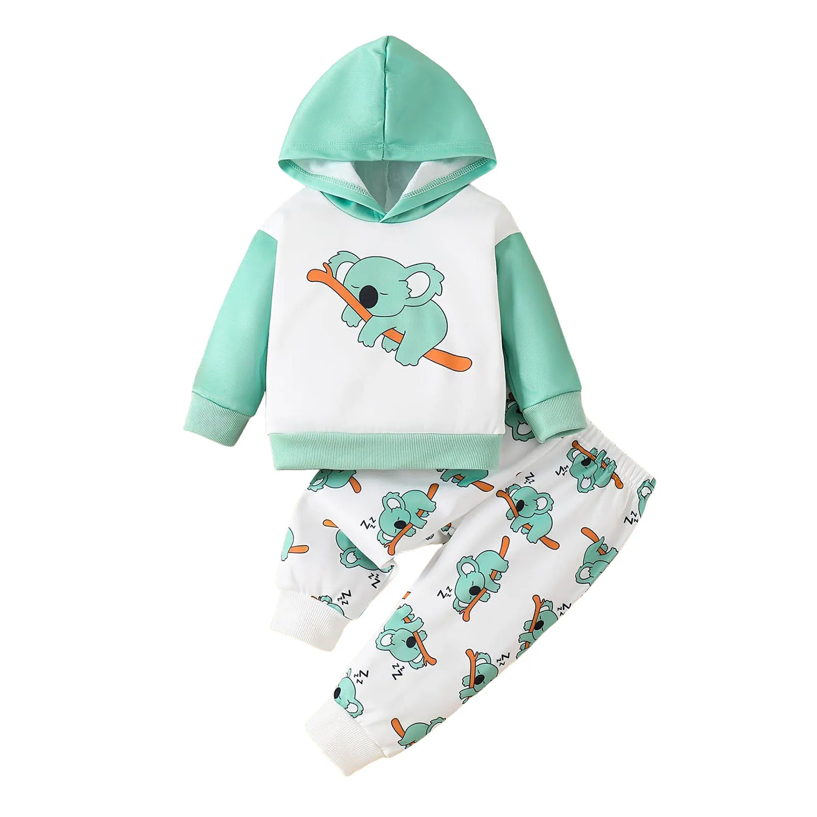 

Outfit Boy Spring Fall Fleece Hooded Long Sleeve Top With Cartoon Koala Print And Matching Baby Boy Christmas Suspenders Outfit