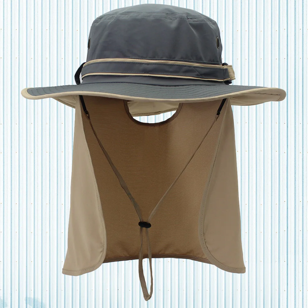 

Uv Protection Bucket For Men Women Wide Brim Fisherman Hat Neck Flap Lightweight Adjustable Sun Hat Fishing Hiking Outdoor Light