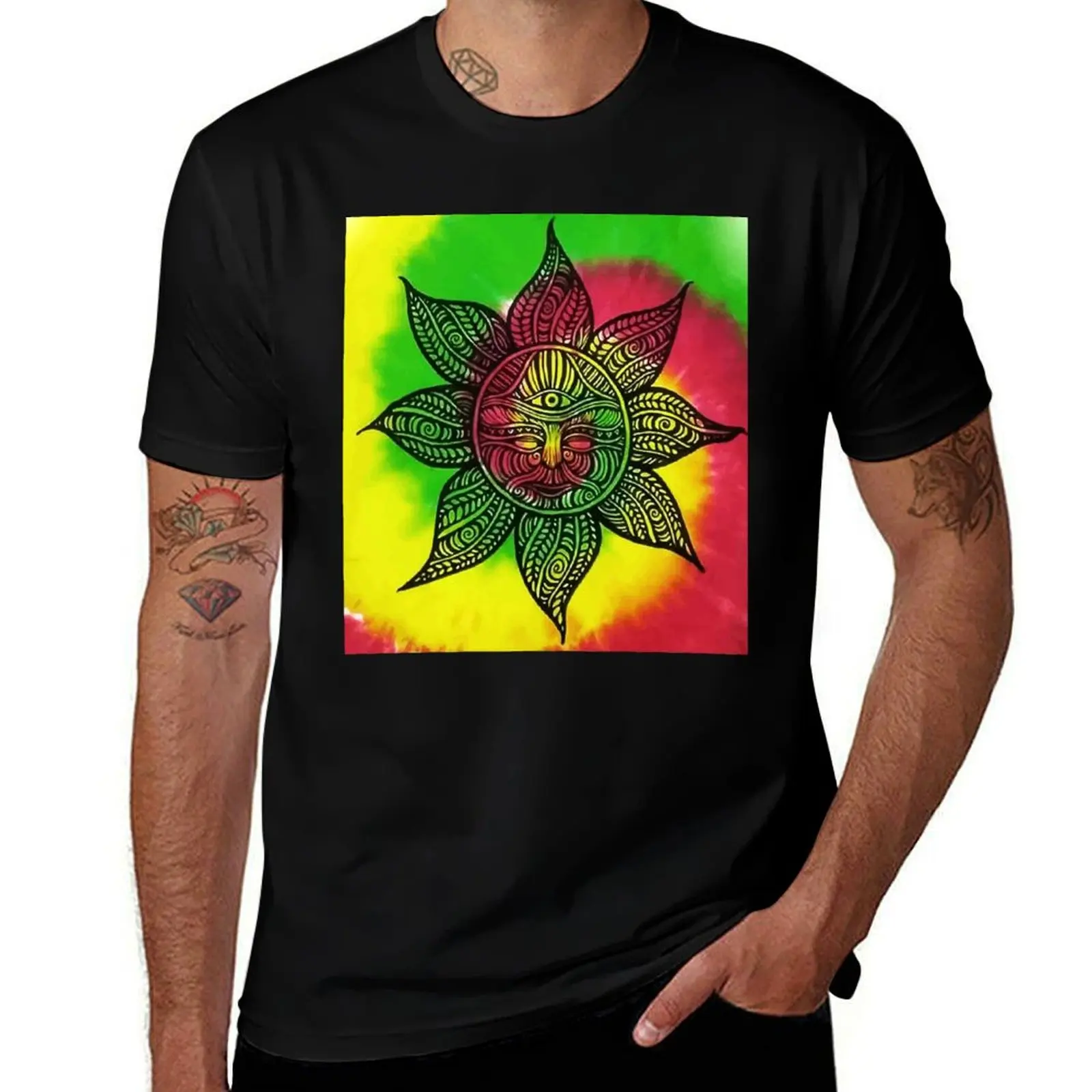 

shirts t cotton graphic Dye man for Trippy cotton percent 100% t man shirt t shirts 100 Sun Tie man T-Shirt