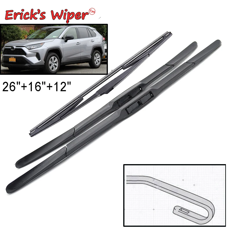 Erick\'s Wiper Front & Rear Wiper Blades Set For Toyota RAV4 XA50 2018 - 2023 Windshield Windscreen Window Brushes 26\