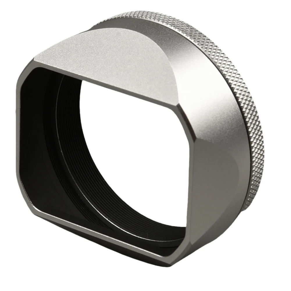 Con anello adattatore da 49mm a baionetta con paraluce quadrato in metallo paraluce quadrato in metallo per fotocamera Fujifilm Fuji X100V X100F X100S