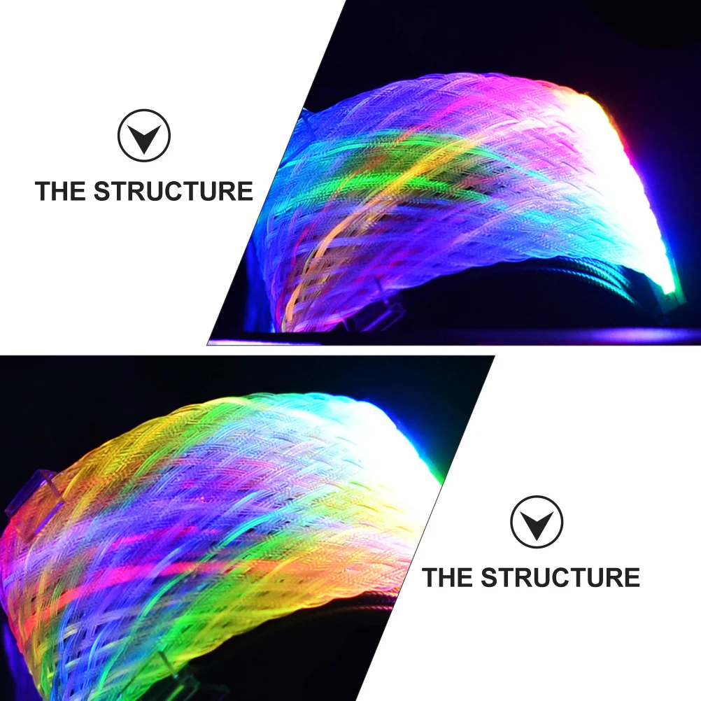 

Rgb Extension Power Supply Cable 24pin Atx Motherboard Sleeved Cable Argb Sync High Reliability Flexible Mesh Design