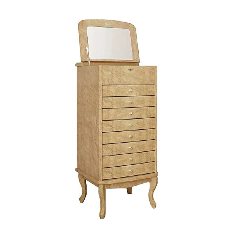 Light luxury high-end floor-to-ceiling jewelry cabinet, designer villa home, Italian solid wood with lock