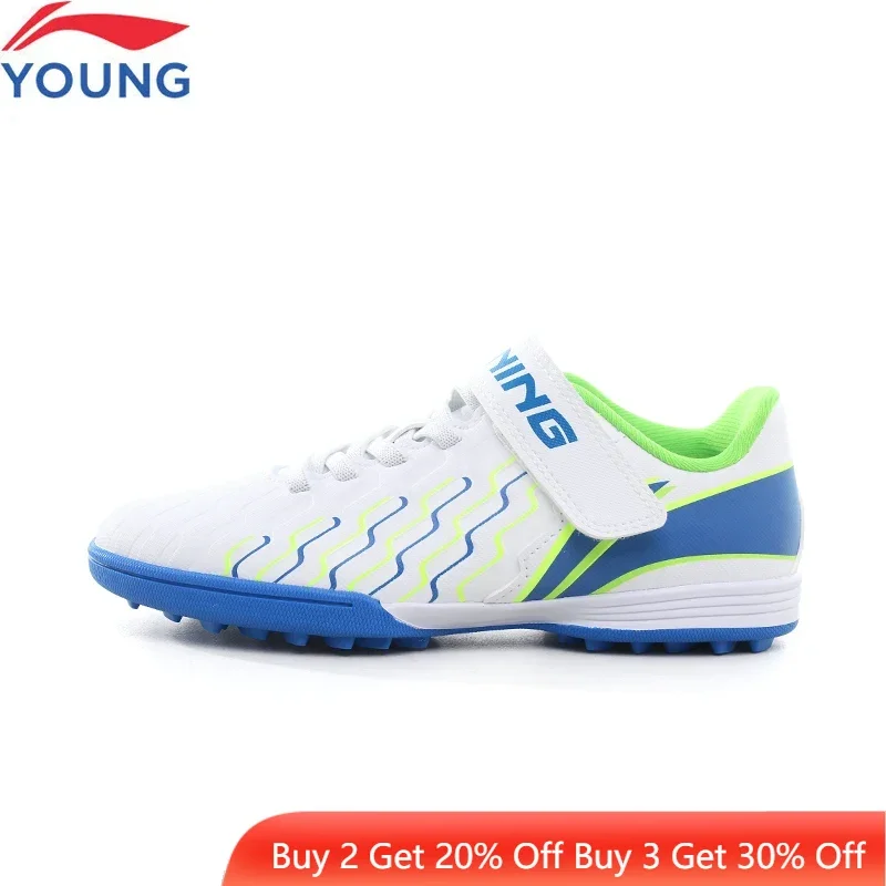 Li-Ning Kids Soccer Shoes Cushion Boys Child Sports Shoes Stable Support Wearable LiNing Comfortable Football Sneakers YKGU010