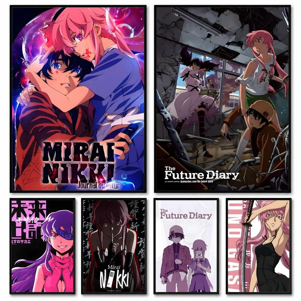 Mirai Nikki anime Poster Room Decor Home Wall Art Printing Waterproof Garage BedRoom Posters Gift