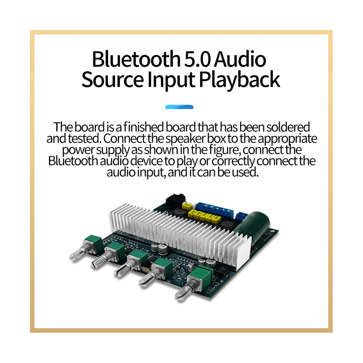 

TPA3116 Bluetooth Amplifier Board 2.1 Channel High Power Bluetooth 5.0 Audio Amplifiers DC12V-24V 2X50W+100W