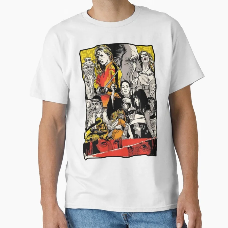 Movie Poster Tarantino Pattern Graphic Tee Vintage Japan Samurai Kill Bill Movie Gift T Shirt for man large size tops