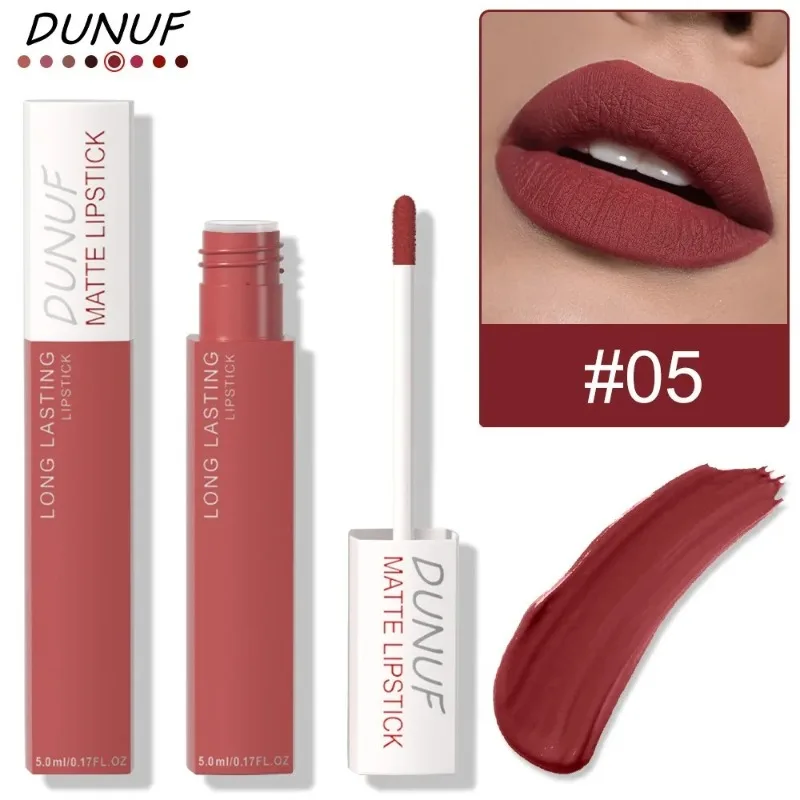 Matte Lippenstifte Nicht Klebend Roter Nude Wasserfester Langanhaltender Flüssiger Lipgloss Samt-Finish Verblassungsresistent Lip Tint Make-up – Detail 13