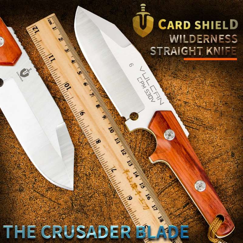 Crusader Forge S30V steel outdoor knife Hunting knife Tactical short knife Wilderness survival knife Tough guy saber fruit knife