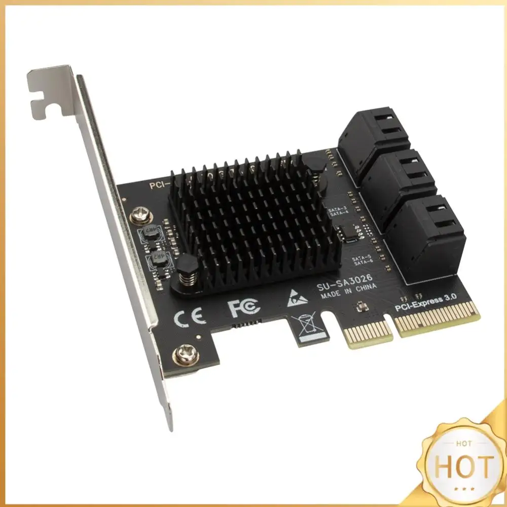 

6-портовый контроллер SATA III PCI E Express 3.0 X4, адаптер для карт расширения, 6 Гбит/с