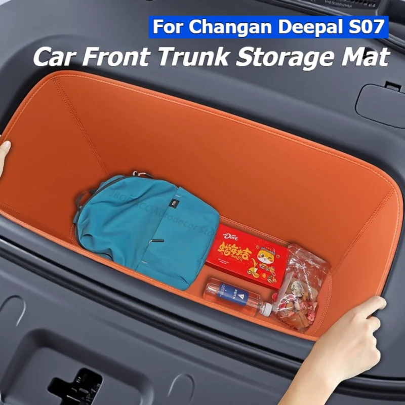 

Для Changan Deepal S07 2024 2025 2026, передний багажник автомобиля, коврик для хранения, кожаный защитный коврик-органайзер, передняя подкладка в багажник