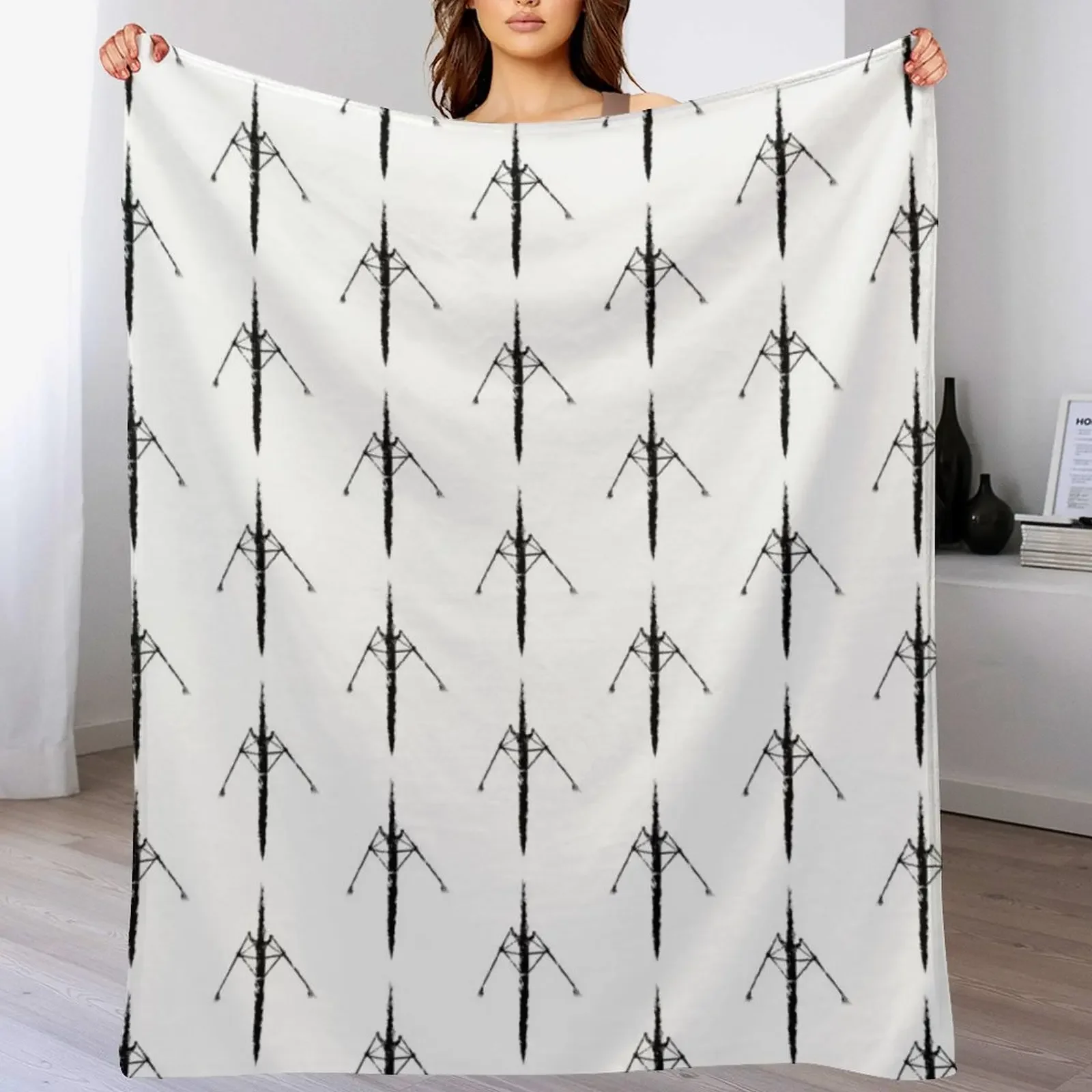 

Rowing in ink Throw Blanket Soft Solid Color Blanket for Couch Bed