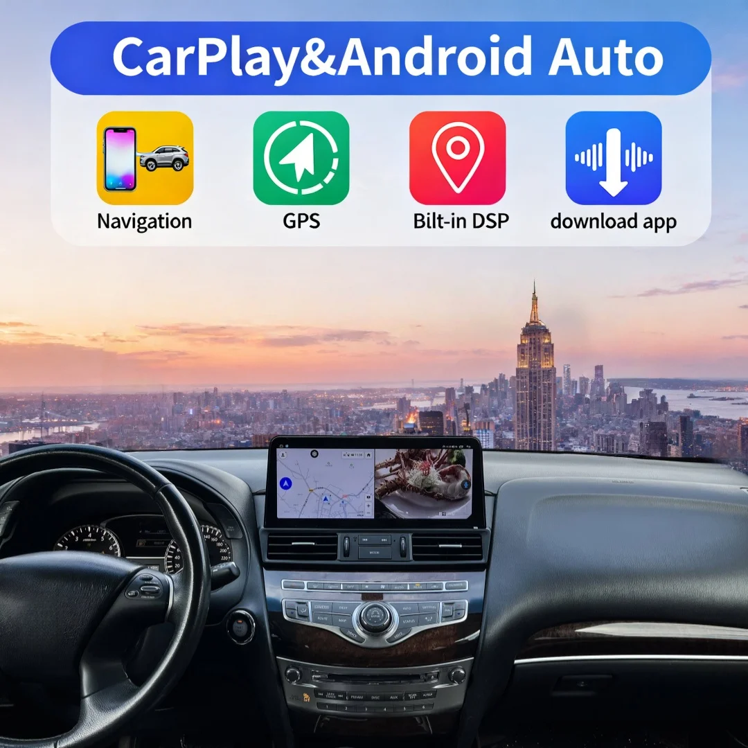 Android 14 Car Multimedia Video Player Radio GPS Navigation 4G WiFi For Nissan Patrol Armada Y62 Infiniti QX80 2011-2022 CarPlay