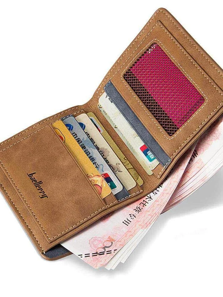 メンズフロストpuウォレット、二層式ヴィンテージスタイル財布、機能的な小型バッグ、ノーブランド、中国製abs素材