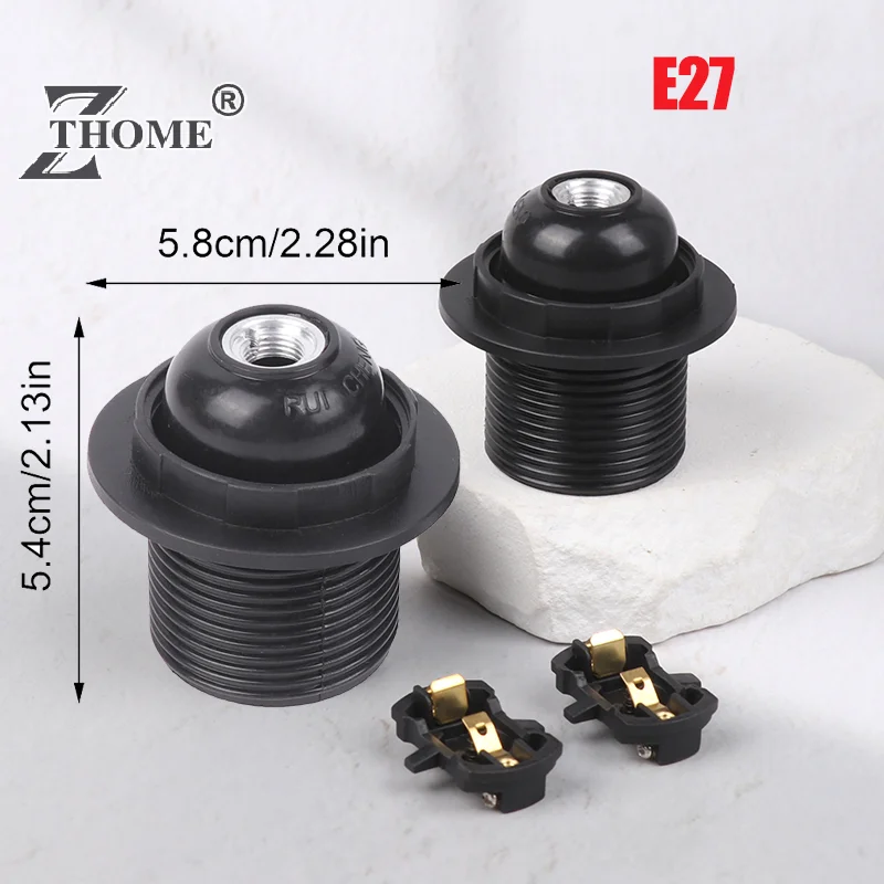 Black Period Style Screw E27-B Light Bulb Lamp Holder Base Pendant Socket E27 Socket Adapter Cartridges Lampholders Fixture