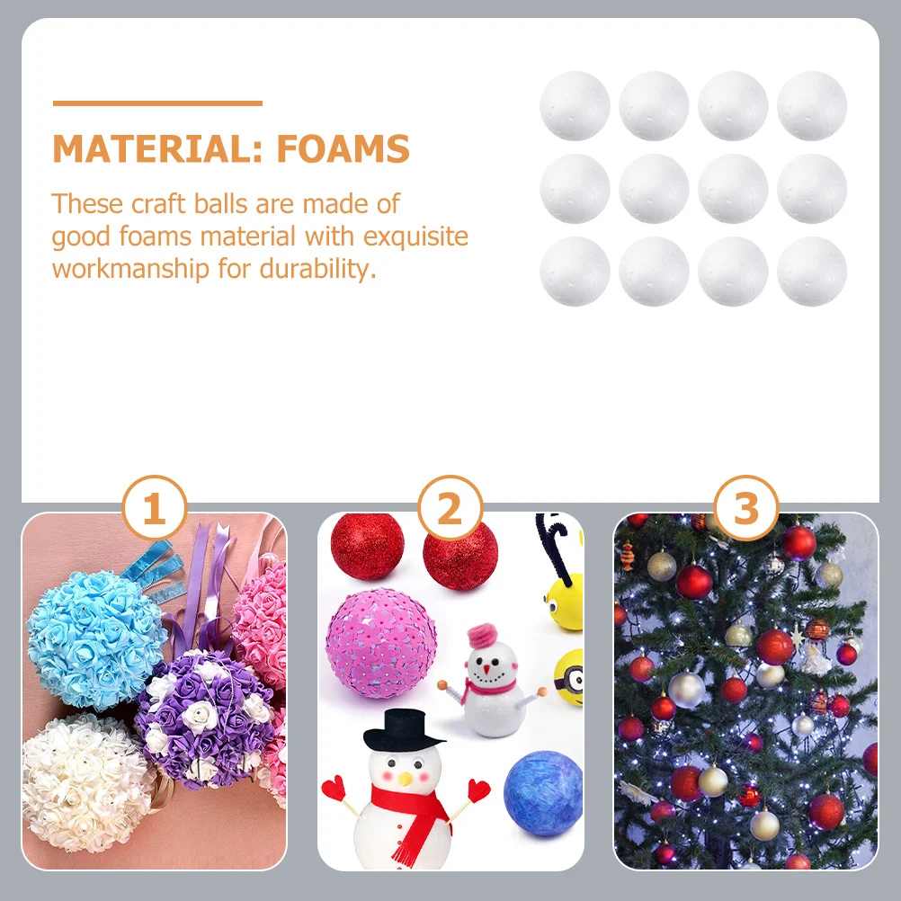 

12Pcs Foam Balls Kids DIY Painting Craft Materials Solid Decorations for School Church Activity Foams Balls Party Supply