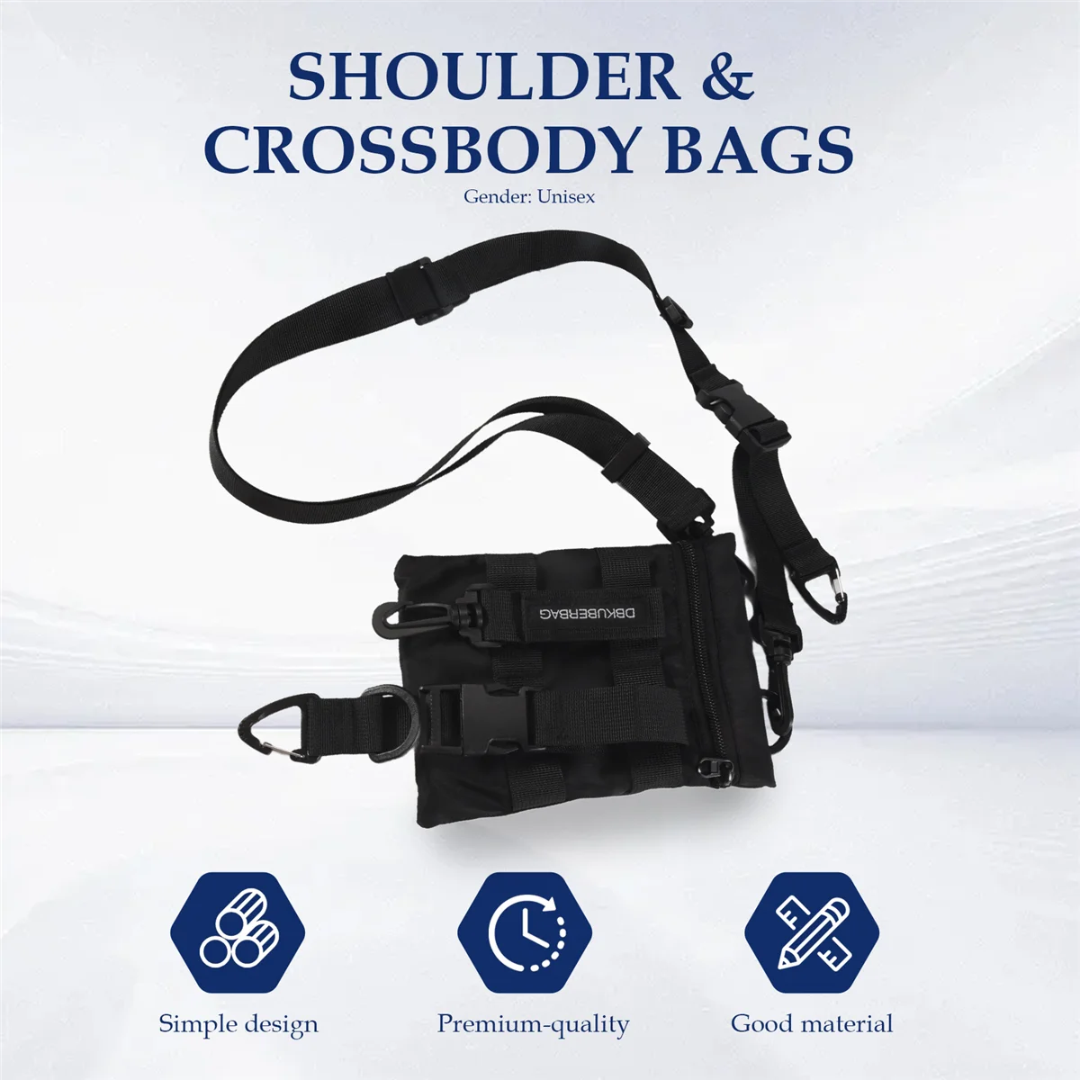 FZFZ 싱글 숄더백 남성 미니 힙합 스타일 휴대폰 캐주얼 크로스백 여성 파우치 여행 핸드백 대형