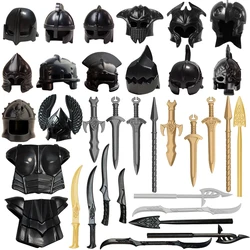 Medieval Knight Roman Warrior Soldier Waffen Accessory Building Blocks Helmets Armour Spear Sword Assemble Particles Bricks Toys