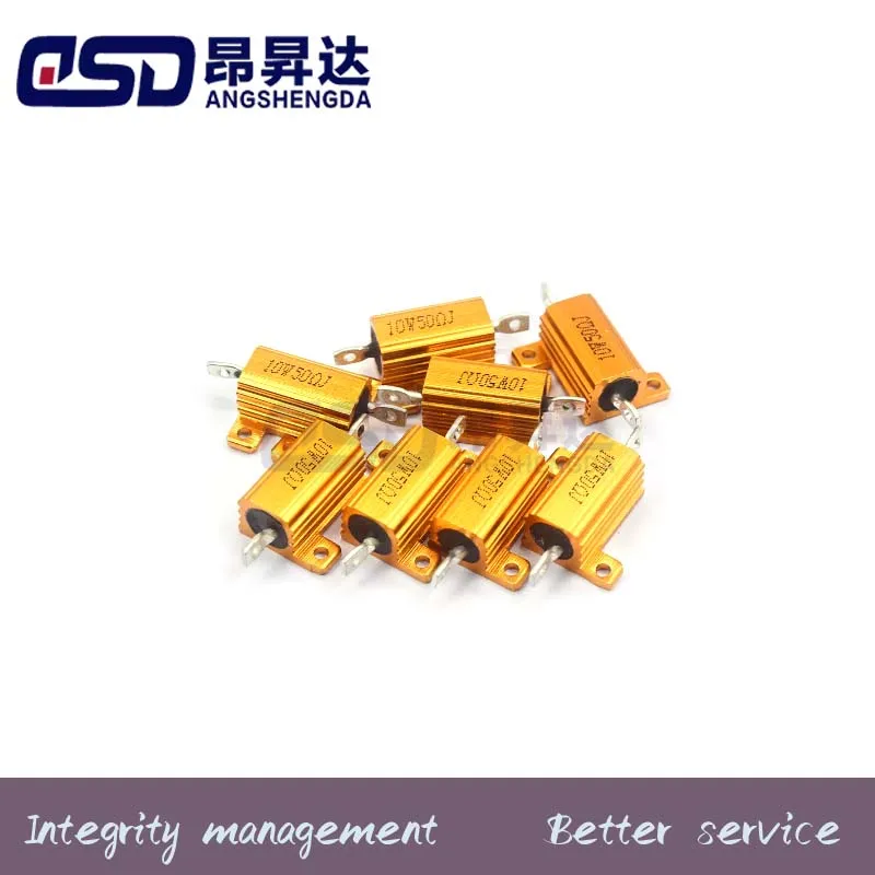 1PC 10W RX24 Aluminum Power Metal Shell Case Wirewound Resistor 0.01 ~ 30K 0.1 0.5 1 2 3 5 6 8 10 100 150 200 300 500 1K ohm