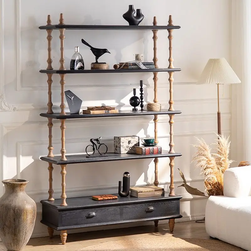 Retro Home Bogu Rack Solid Wood Shelf Homestay Winery Multi-layer Shelf