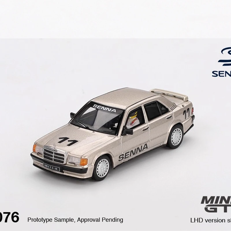 MINIGT 1/64 مرسيدس بنز 190E 2.3-16 11 سينا سبيكة سيارة نموذج سطح المكتب ثابت محاكاة عرض سيارات نموذج الصبي جمع الهدايا