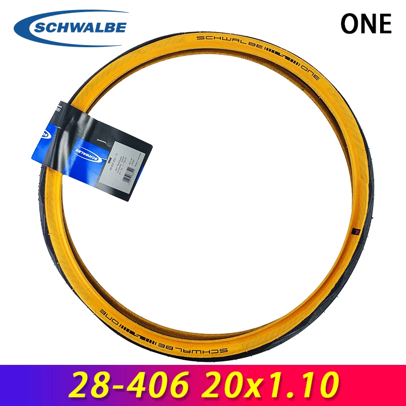 

SCHWALBE ONE 28-406 20x1.10 Yellow Edge Black 20" Inch Wired Bicycle Tire Level 4 RaceGuard for Folding Bike BMX Cycling Parts