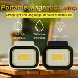 Lampe de camping avec aimant, torche portable, lanterne de camping, éclairage de travail d'entretien, suspension magnétique, autonomie de la batterie de 10 heures