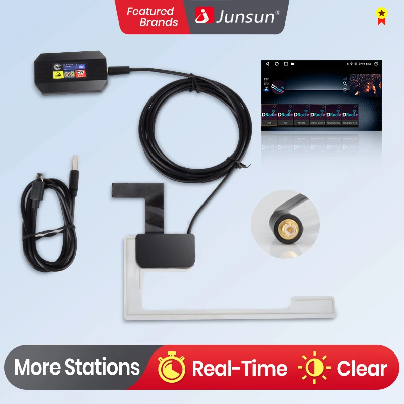 DAB + Antenne mit USB-Adapter für Autoradio Android GPS-Signalempfänger für Junsun DVD Autozubehör