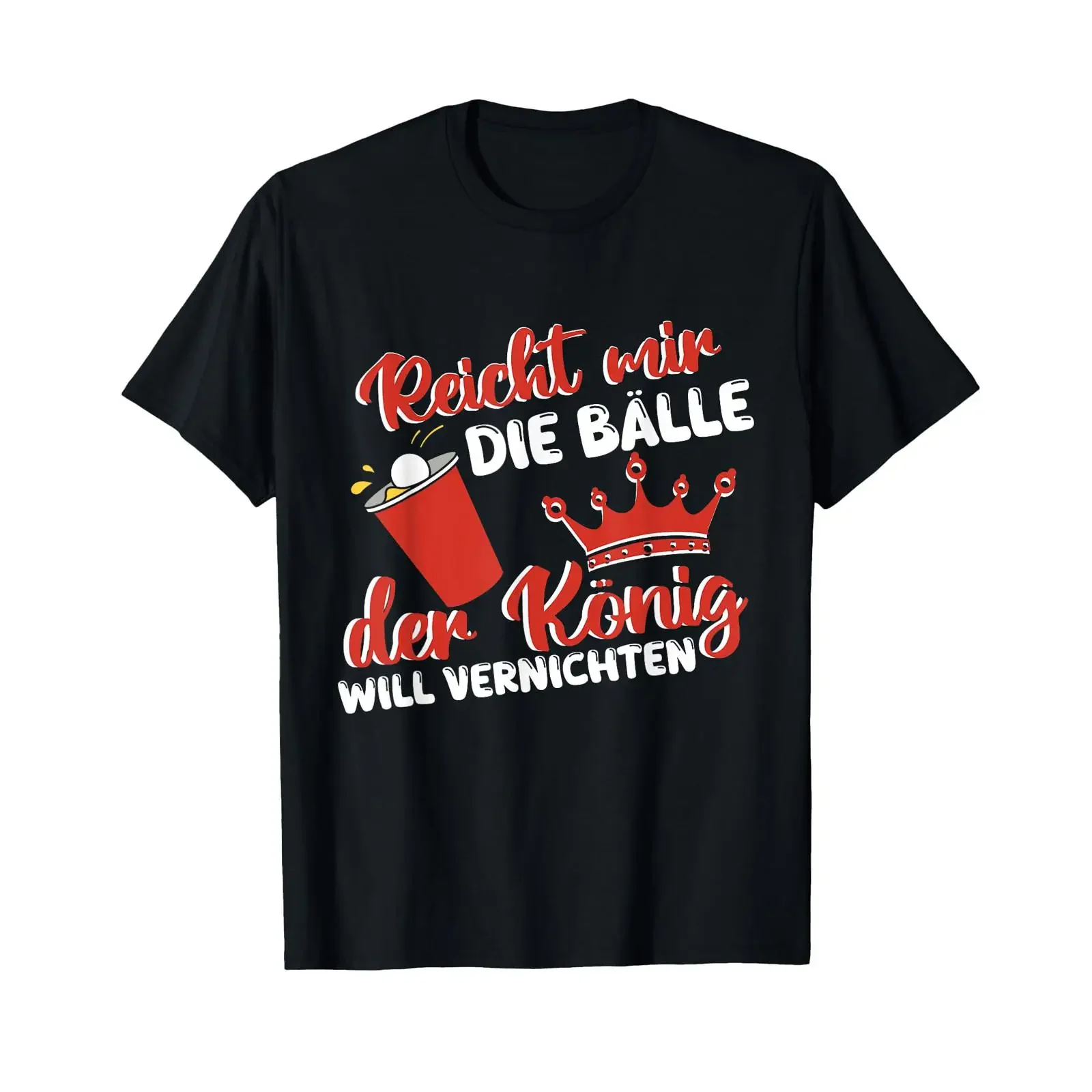 Beer Pong Drinking Game Reich ich die Balls T Shirt black vintage Washed Breathable homme Casual Stretched graphic Soft fashion