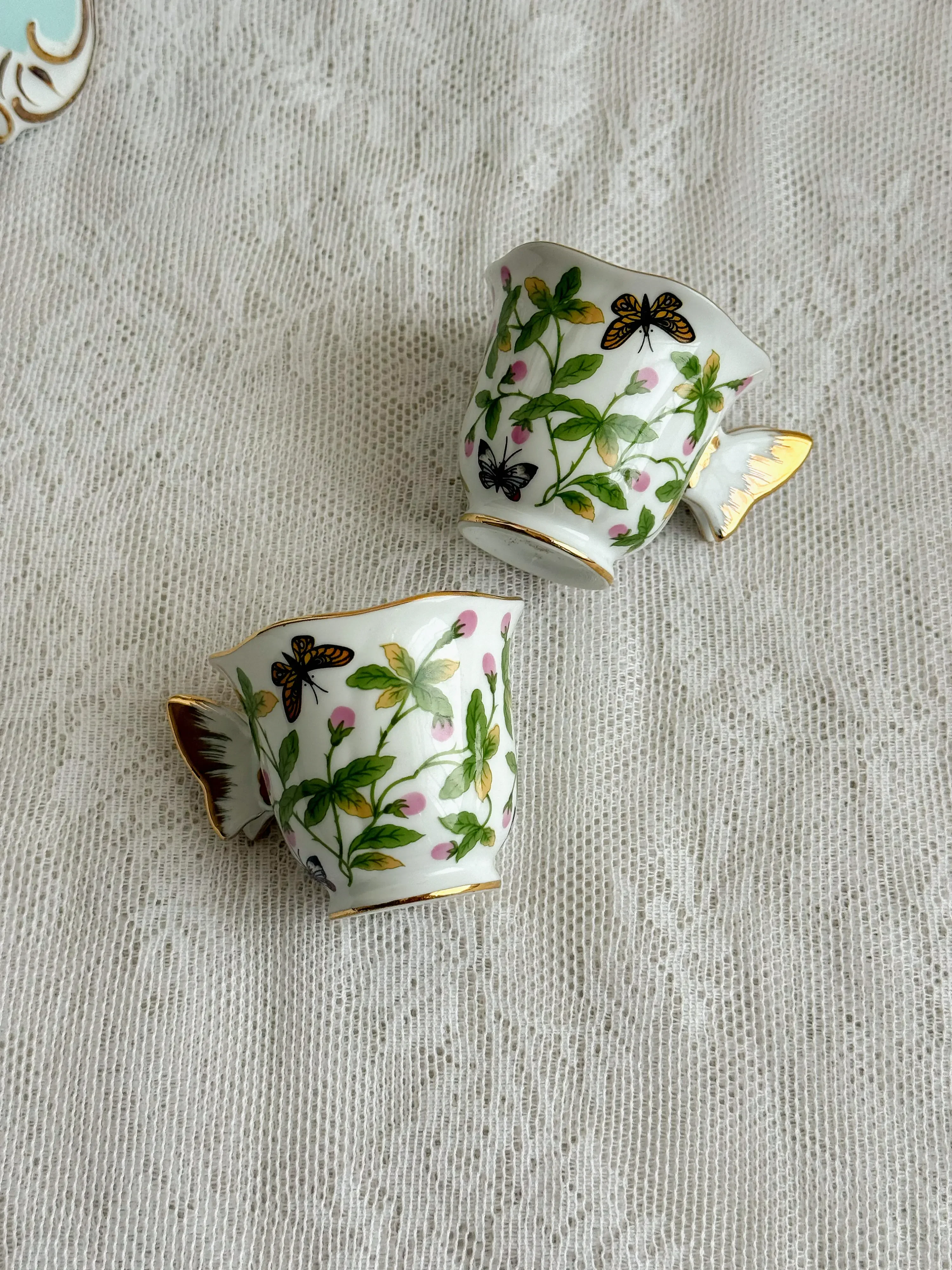 Butterfly Handle Butterfly Love Flower Espresso Cup Flower Tea Cup 80ml