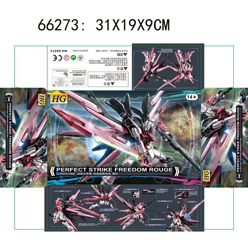 Metaverse Perfect Strike Freedom Rouge Hg 1/144 escala Mech Kit de modelo de ensamblaje figura de acción juguete de escritorio en Stock