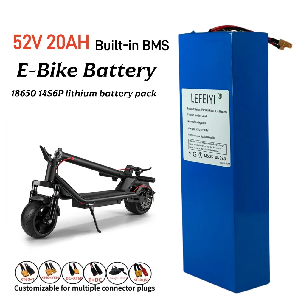 52V 20000mAh/1040Wh 14S6P 18650 lithium battery pack with built-in BMS for bicycle electric Kugoo Kirin G2 Pro М ax