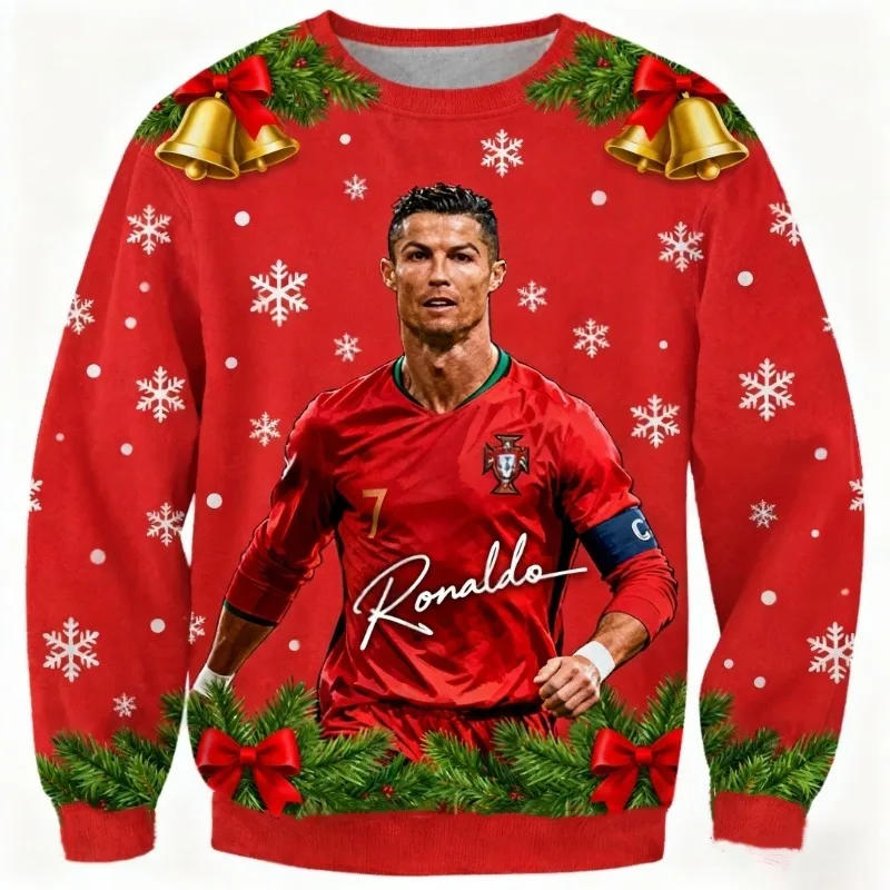 قمصان عيد الميلاد مطبوعة رقمية بأكمام طويلة، قمصان كاجوال مريحة وقابلة للتنفس وسريعة الجفاف للرجال والنساء #4